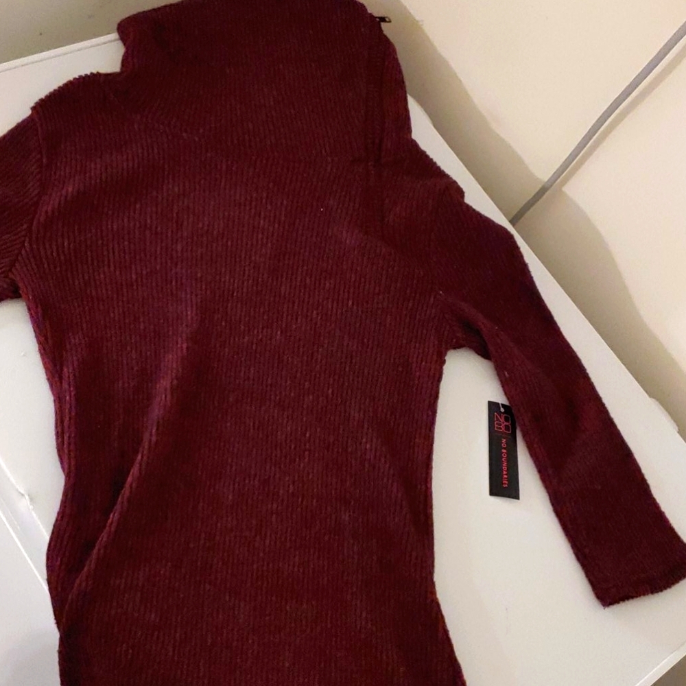 Red turtle neck dress